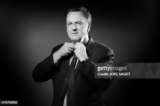 French General Secretary of the En Marche ! movement, Richard Ferrand poses during a photo session in Paris on April 18, 2017.