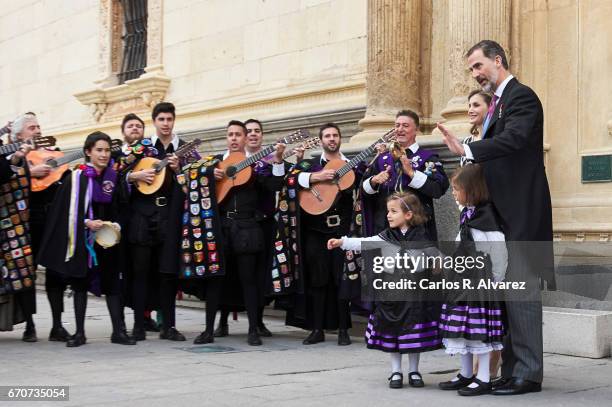 King Felipe VI of Spain and Queen Letizia of Spain attend the 'Miguel de Cervantes 2016' Award, given to Spanish writer Eduardo Mendoza, at Alcala de...