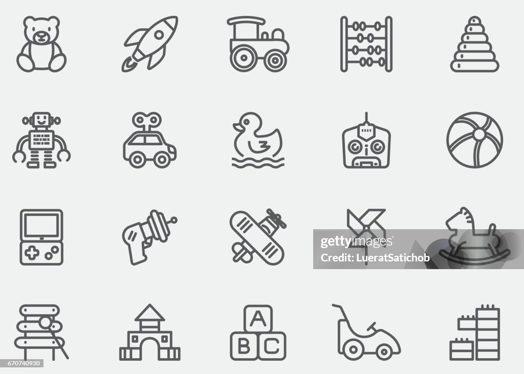 Los iconos de la línea de juguetes de bebé | EPS10