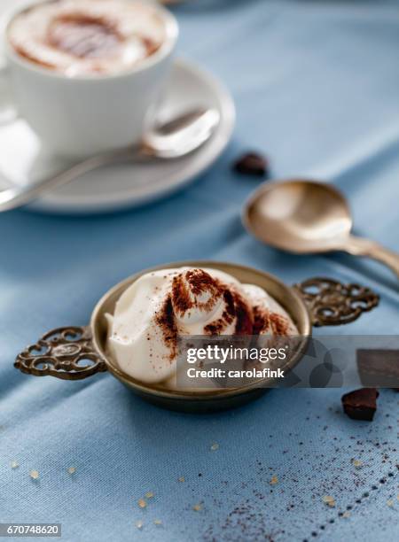 hot chocolate with cream - carolafink stock pictures, royalty-free photos & images