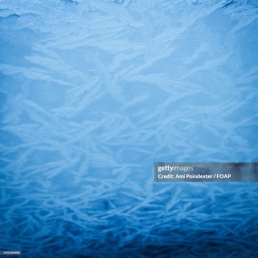 View of frozen window