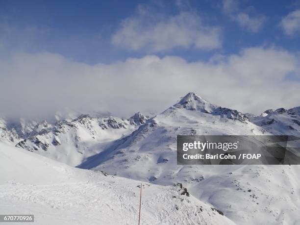 snowy mountain during winter - meribel stock pictures, royalty-free photos & images