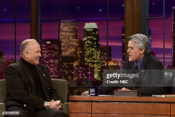 Pictured: Former U.S Army General Norman Schwarzkoff during an interview with Host Jay Leno on December 6th 2001 --