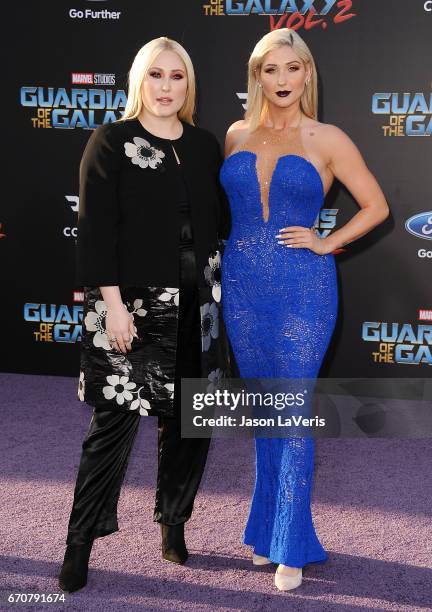 Hayley Hasselhoff and Taylor Ann Hasselhoff attend the premiere of "Guardians of the Galaxy Vol. 2" at Dolby Theatre on April 19, 2017 in Hollywood,...