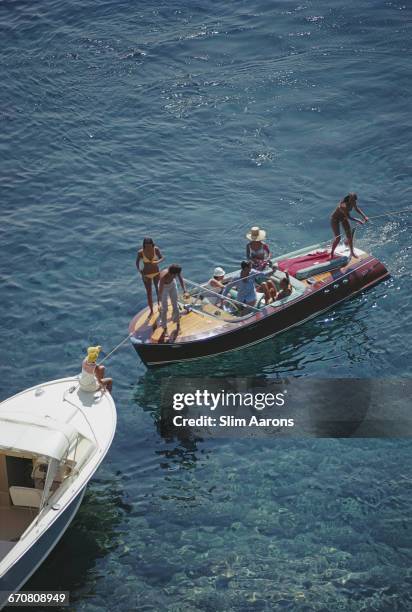Boating in Porto Ercole, Italy, August 1969.