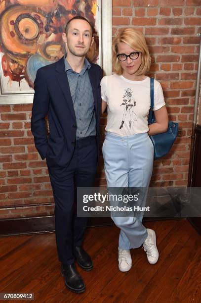 Alex Gartenfeld and Aurel Schmidt attend the jury welcome lunch at Tribeca Grill Loft on April 20, 2017 in New York City.
