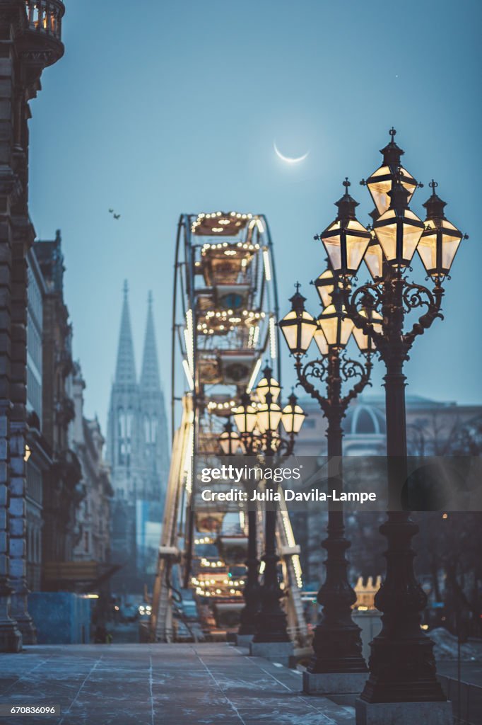 Winter and magical scene in Vienna, Austria.