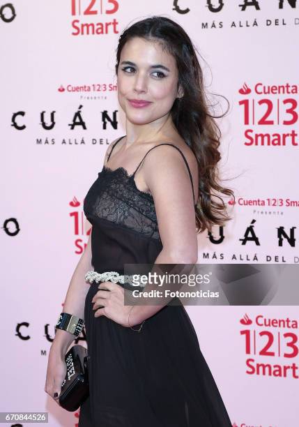 Adriana Ugarte attends the 'Cuanto.Mas Alla del DInero' premiere at Callao cinema on April 20, 2017 in Madrid, Spain.