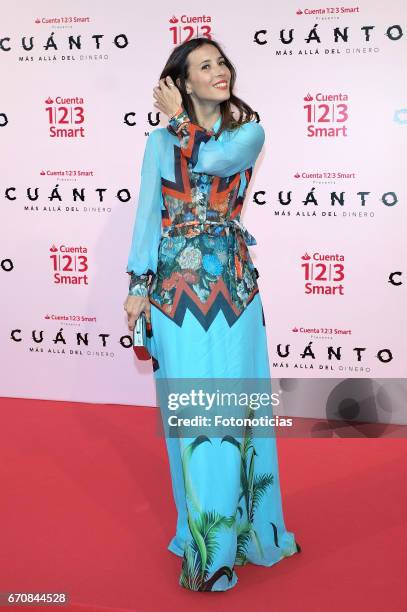 Barbara Goenaga attends the 'Cuanto.Mas Alla del DInero' premiere at Callao cinema on April 20, 2017 in Madrid, Spain.