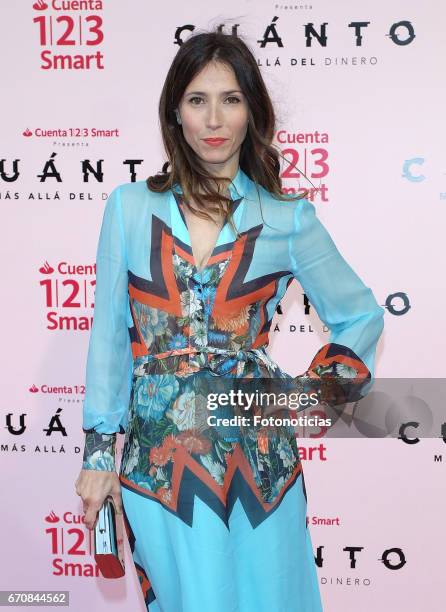 Barbara Goenaga attends the 'Cuanto.Mas Alla del DInero' premiere at Callao cinema on April 20, 2017 in Madrid, Spain.