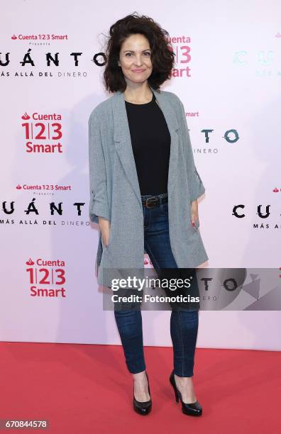 Aleida Torrent attends the 'Cuanto.Mas Alla del DInero' premiere at Callao cinema on April 20, 2017 in Madrid, Spain.