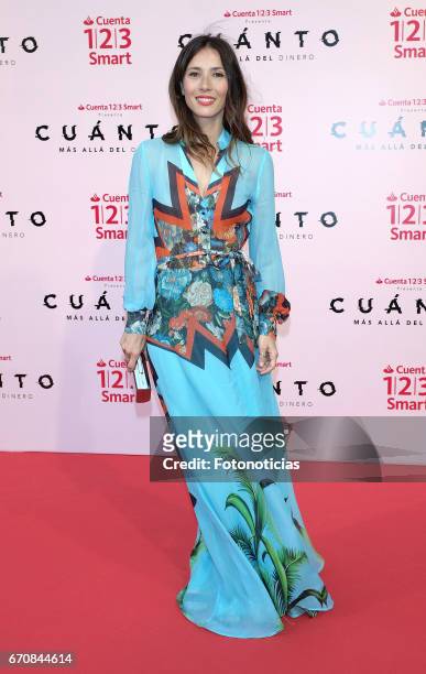 Barbara Goenaga attends the 'Cuanto.Mas Alla del DInero' premiere at Callao cinema on April 20, 2017 in Madrid, Spain.