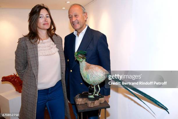 Helene de Pourtales and Thierry Gaubert attend the Rose De Ganay Exhibition Preview at Atelier Visconti on April 20, 2017 in Paris, France.