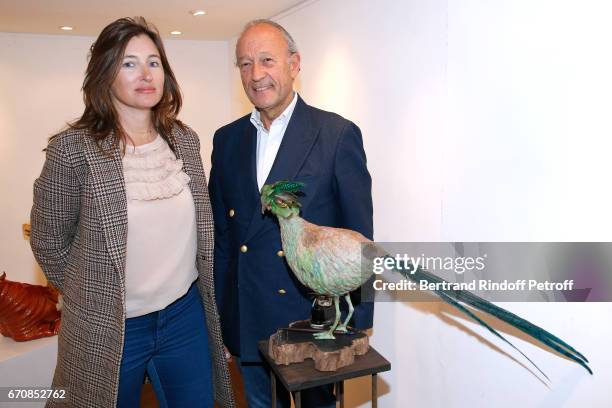 Helene de Pourtales and Thierry Gaubert attend the Rose De Ganay Exhibition Preview at Atelier Visconti on April 20, 2017 in Paris, France.