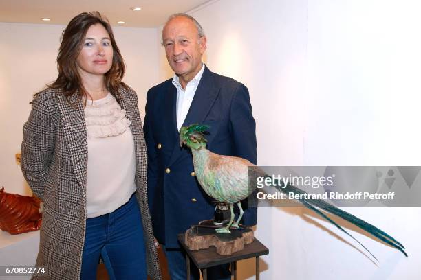 Helene de Pourtales and Thierry Gaubert attend the Rose De Ganay Exhibition Preview at Atelier Visconti on April 20, 2017 in Paris, France.