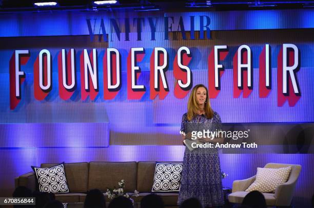 Of Kate Spade & Company Mary Beech speaks onstage during Vanity Fairs Founders Fair at the 1 Hotel Brooklyn Bridge on April 20, 2017 in Brooklyn,...