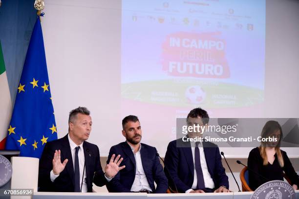 Singer Paolo Belli, Former Roma player Simone Perrotta, Television presenter Fabrizio Frizzi and the Under Secretary of State and Minister for Equal...