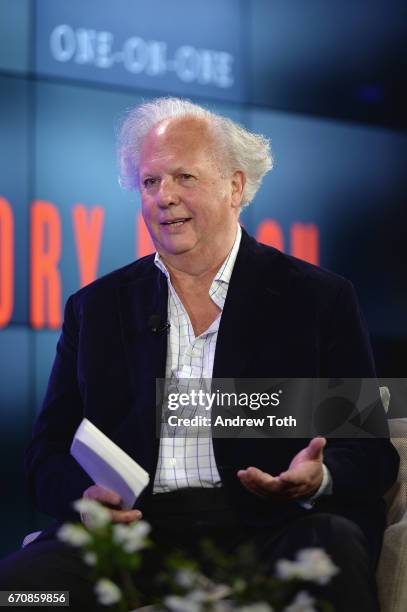 Vanity Fair Editor Graydon Carter speaks onstage during Vanity Fairs Founders Fair at the 1 Hotel Brooklyn Bridge on April 20, 2017 in Brooklyn, New...