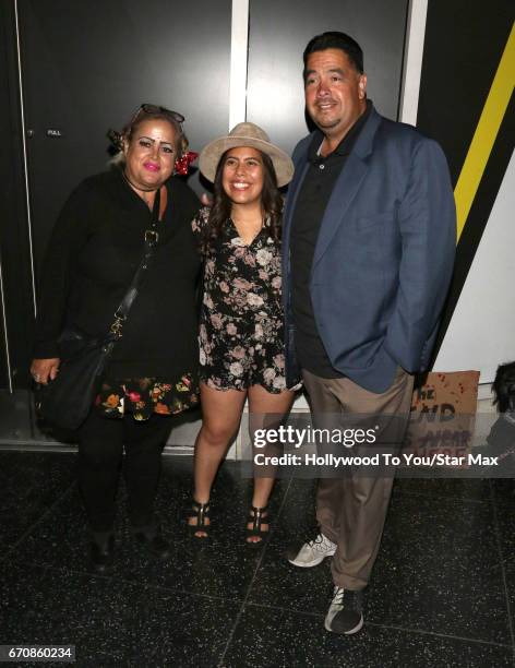 Sonia Pizarro and Lou Pizarro are seen on April 19, 2017 in Los Angeles, California.