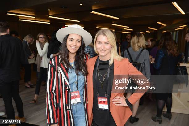 Olga Segura and Lisa Olsson attend Vanity Fairs Founders Fair at the 1 Hotel Brooklyn Bridge on April 20, 2017 in Brooklyn, New York.