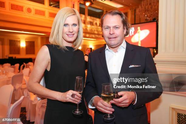Sylvia Saringer and Martin Gastinger attend the Romy Akademie Preis 2017 at Grand Hotel Vienna on April 20, 2017 in Vienna, Austria.