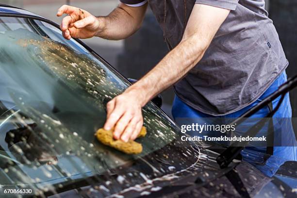 car wash - windschutzscheibe stock pictures, royalty-free photos & images