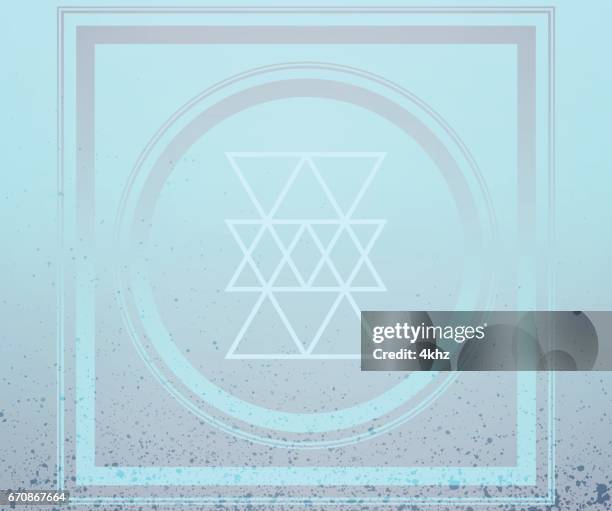 cyan gray sacred geometry frame textured abstract background - sacred geometry shape stock illustrations