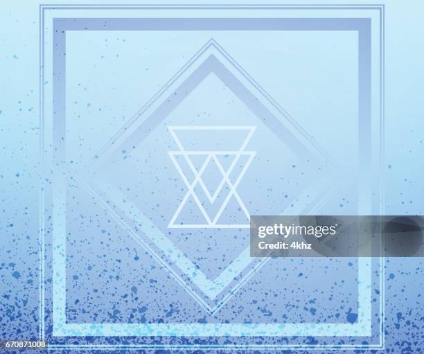 blue sacred geometry frame textured abstract background - sacred geometry vector stock illustrations