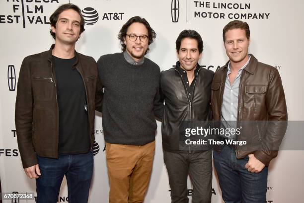 Roberto Vasconcellos, Cary Joji Fukunaga, Fernando Loureiro and Jordan Ross attends the "Thumper" Premiere during 2017 Tribeca Film Festival at...