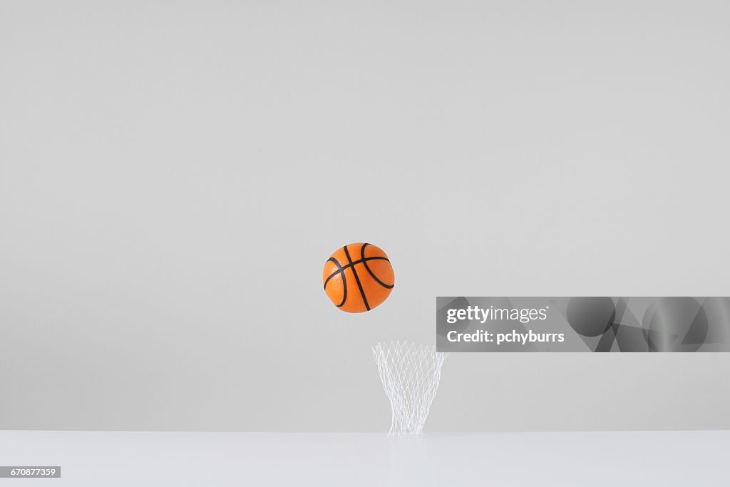 Conceptual basketball and net