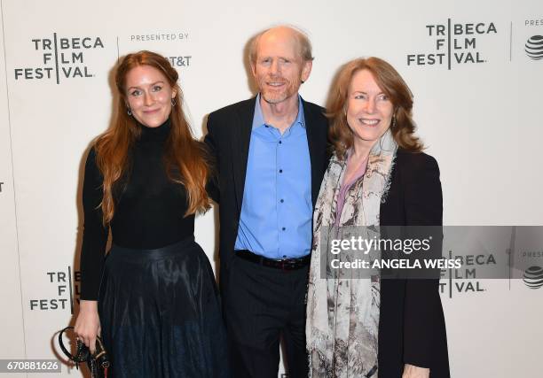 Director Ron Howard , his wife Cheryl Howard and daughter Paige Howard attend National Geographic's 'Genius' Premiere during the 2017 Tribeca Film...