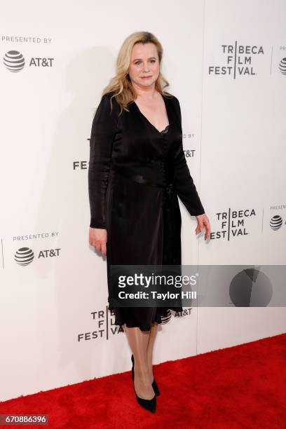 Emily Watson attends the premiere of "Genius" during the 2017 Tribeca Film Festival at Borough of Manhattan Community College on April 20, 2017 in...