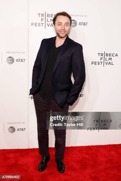 Vincent Kartheiser attends the premiere of "Genius" during the 2017 Tribeca Film Festival at Borough of Manhattan Community College on April 20, 2017...