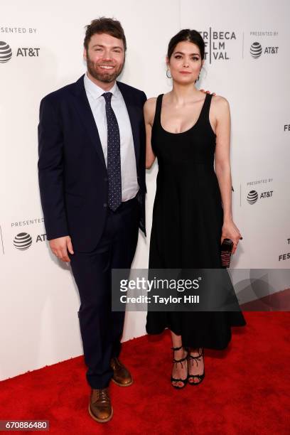 Seth Gabel and Samantha Colley attend the premiere of "Genius" during the 2017 Tribeca Film Festival at Borough of Manhattan Community College on...