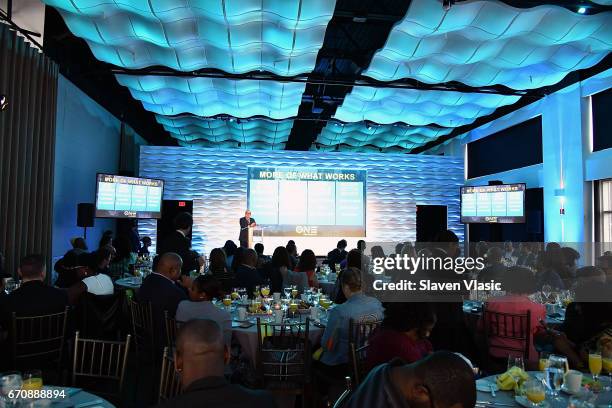 The view of atmosphere during the TV One Upfront press junket of upcoming 4Q17 and 2018 programming slate at Current at Chelsea Piers on April 20,...