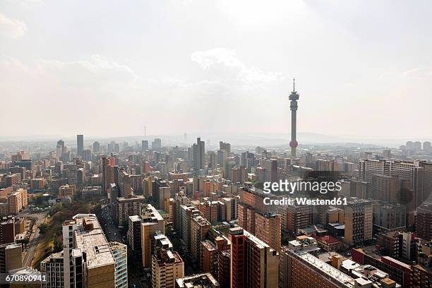 south africa, johannesburg, hillbrow, cityscape - johannesburg stockfoto's en -beelden