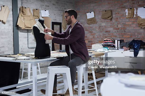 dressmaker at work - dummy fashion stockfoto's en -beelden