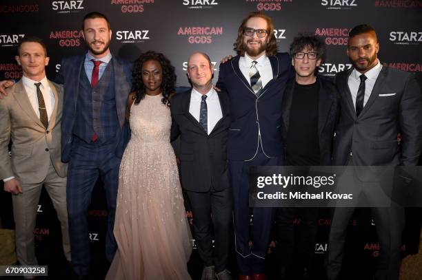 Actors Jonathan Tucker, Pablo Schreiber, Yetide Badaki, Writer/executive producer Michael Green, Writer/executive producer Bryan Fuller, writer Neil...