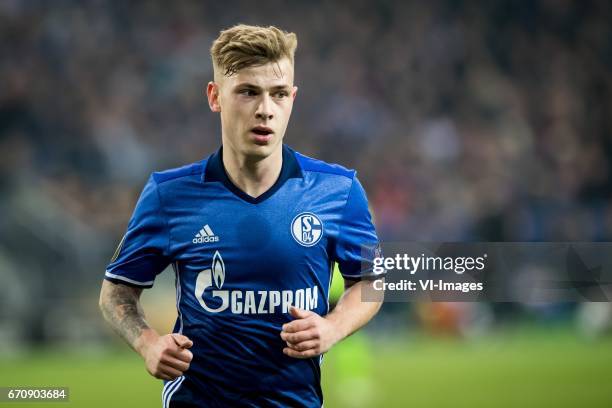 Max Meyer of FC Schalke 04during the UEFA Europa League quarter final match between Schalke 04 and Ajax Amsterdam on April 20, 2017 at the...