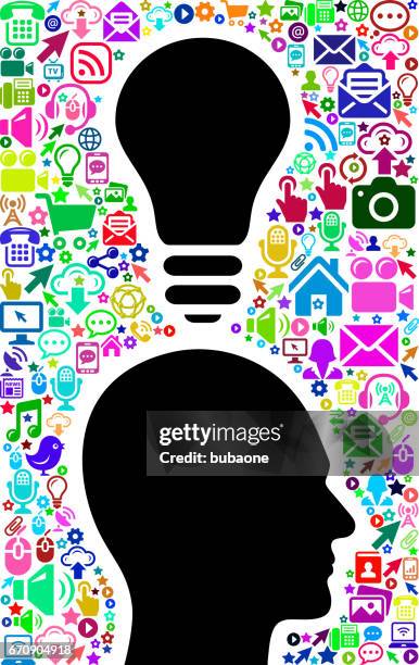 man's face profile technology web vector background pattern - mouse head profile stock illustrations