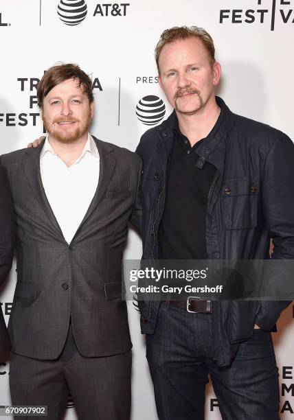 Director David Byars and producer Morgan Spurlock attend a screening of "No Man's Land" during the 2017 Tribeca Film Festival at Cinepolis Chelsea on...