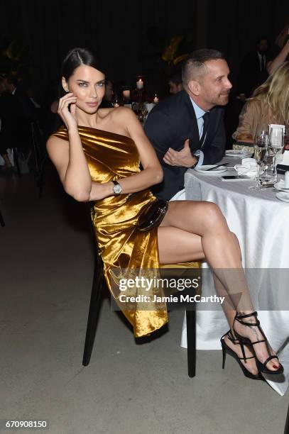 Model Adriana Lima attends the exclusive gala event 'For the Love of Cinema' during the Tribeca Film Festival hosted by luxury watch manufacturer IWC...