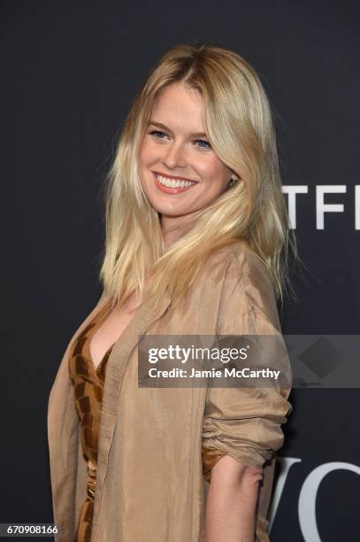 Actress Alice Eve attends the exclusive gala event 'For the Love of Cinema' during the Tribeca Film Festival hosted by luxury watch manufacturer IWC...