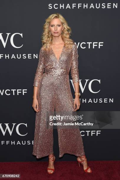 Model Karolina Kurkova and CEO of IWC Schaffhausen Christoph Grainger-Herr attend the exclusive gala event 'For the Love of Cinema' during the...