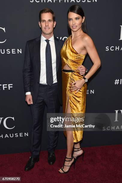 Model Adriana Lima and CEO of IWC Schaffhausen Christoph Grainger-Herr attend the exclusive gala event 'For the Love of Cinema' during the Tribeca...
