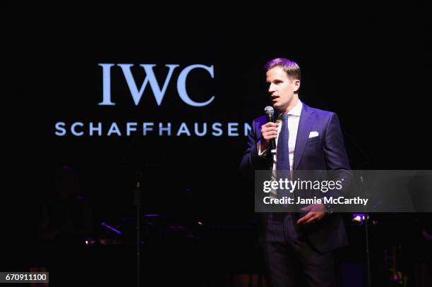 Of IWC Schaffhausen Christoph Grainger-Herr speaks onstage during the exclusive gala event 'For the Love of Cinema' during the Tribeca Film Festival...