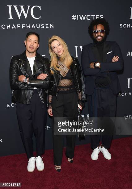 Designers Dao-Yi Chow, Canis Chow and Maxwell Osborne of Public School attend the exclusive gala event 'For the Love of Cinema' during the Tribeca...