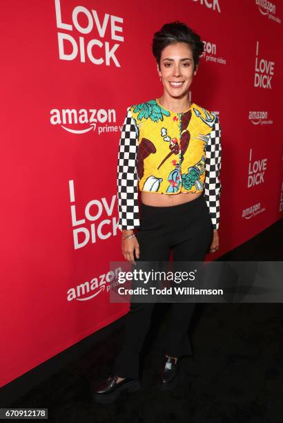 Actor Roberta Colindrez attends the red carpet premiere of Amazon's forthcoming series "I Love Dick" at The Linwood Dunn Theater with a post...