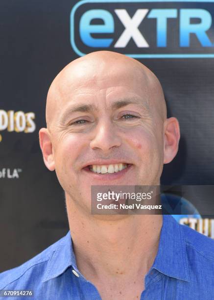 Andy Puddicombe visits "Extra" at Universal Studios Hollywood on April 20, 2017 in Universal City, California.