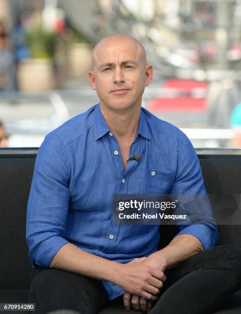 Andy Puddicombe visits "Extra" at Universal Studios Hollywood on April 20, 2017 in Universal City, California.